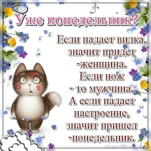 понедельник. открытки к понедельнику. опять понедельник. легкого